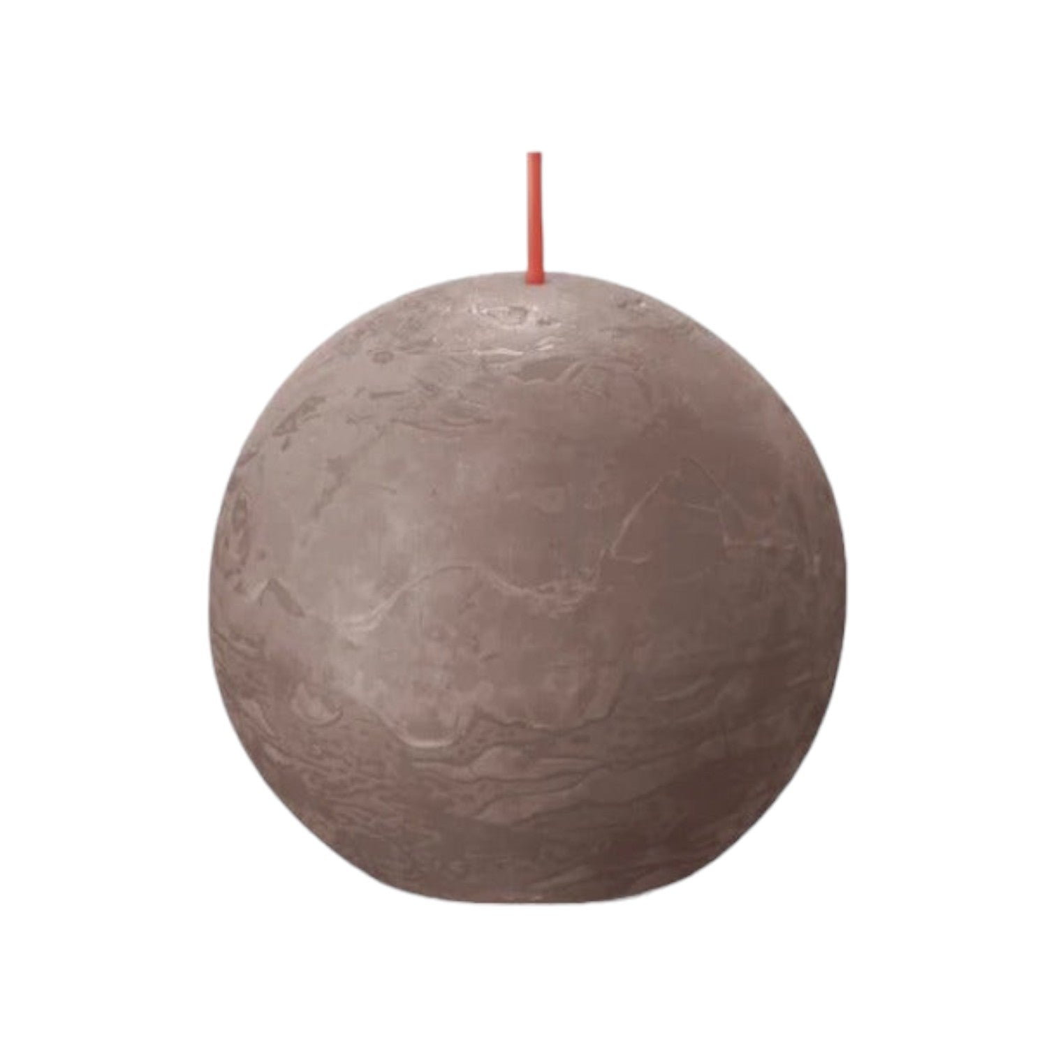 Bolsius - Rustieke kleine stompkaars 'Boule' (Ø7.6cm) - Rustic Taupe