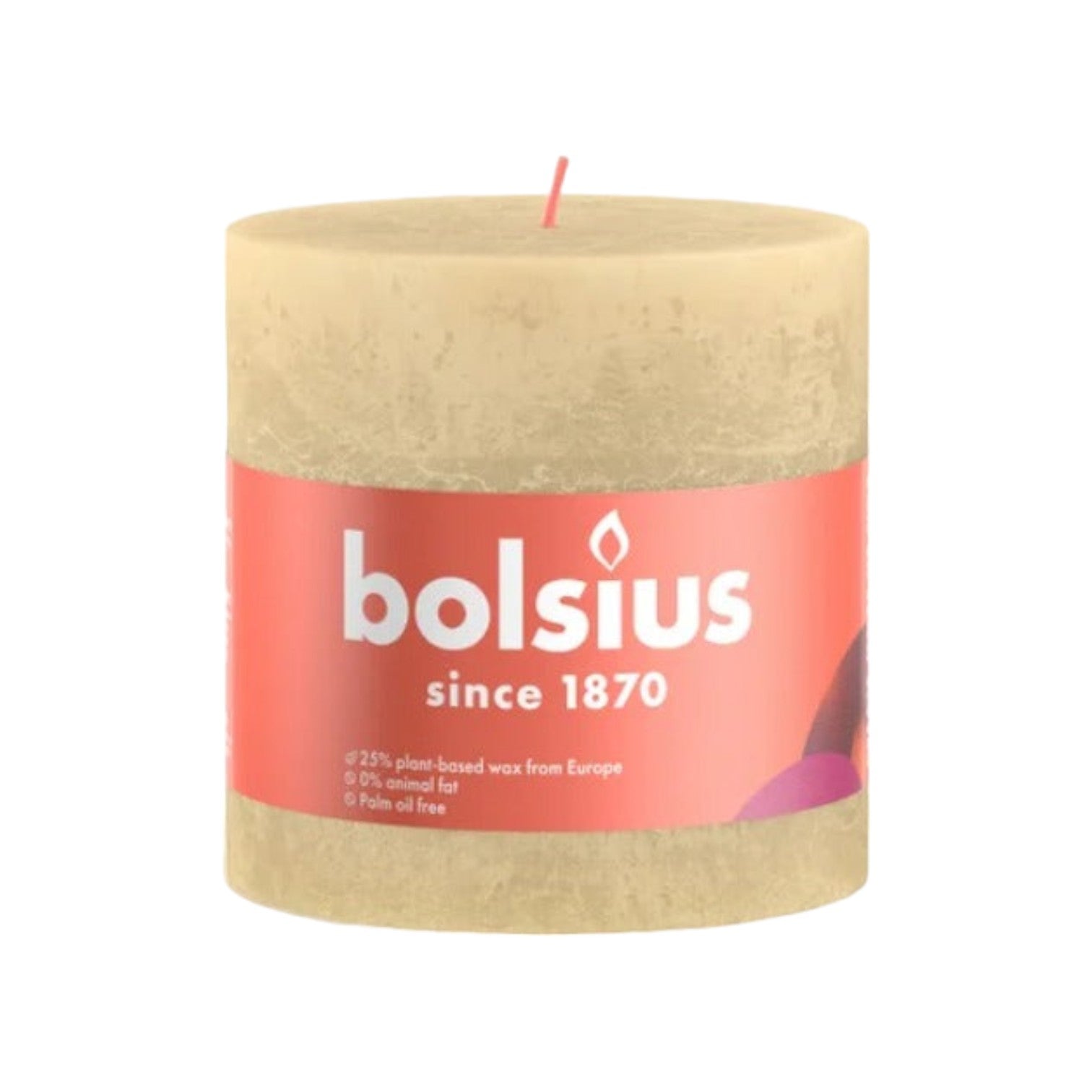 Bolsius - Rustieke stompkaars 'Shine' (Ø10cm) - Oat Beige