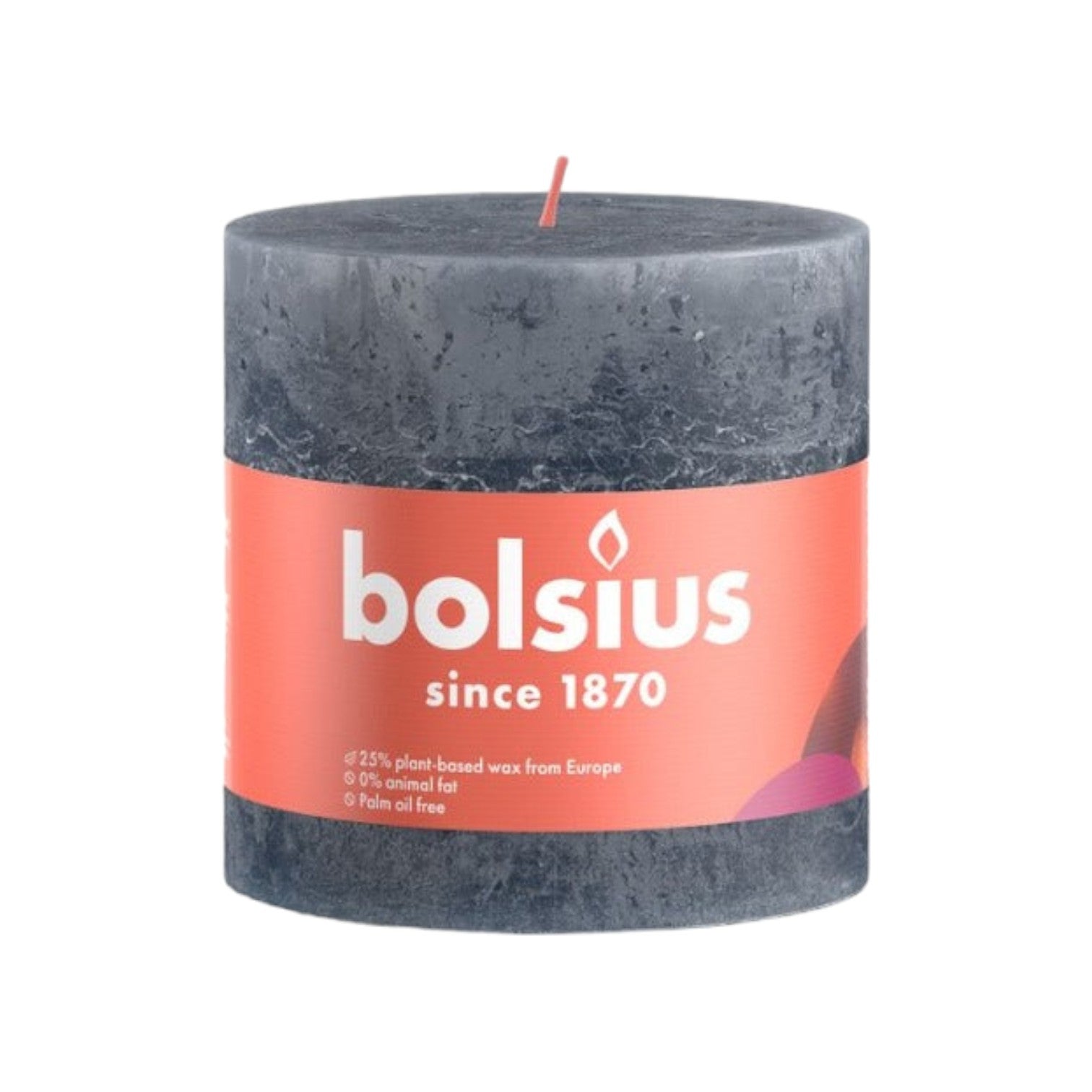 Bolsius - Rustieke stompkaars 'Shine' (Ø10cm) - Slate Blue