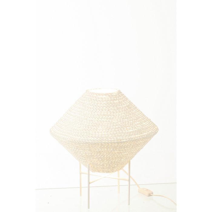 J-Line - Hanglamp 'Ufo Raffia' (Small) - Wit