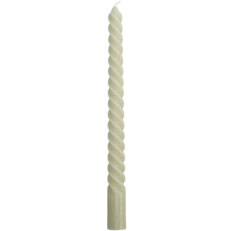 Kersten - Swirl dinerkaarsen 'Twisted' - Ivory (set van 4)