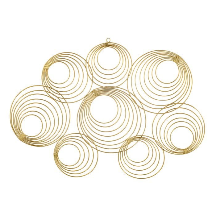 J-Line - Wanddecoratie 'Ringen' (Metaal, Goud)