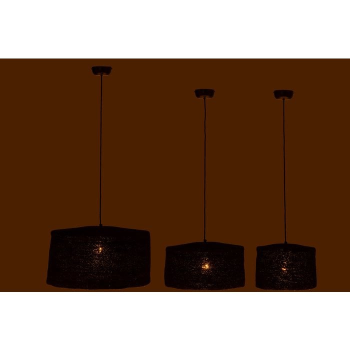 J-Line - Hanglamp 'Moonj' (Set van 3, Zwart)