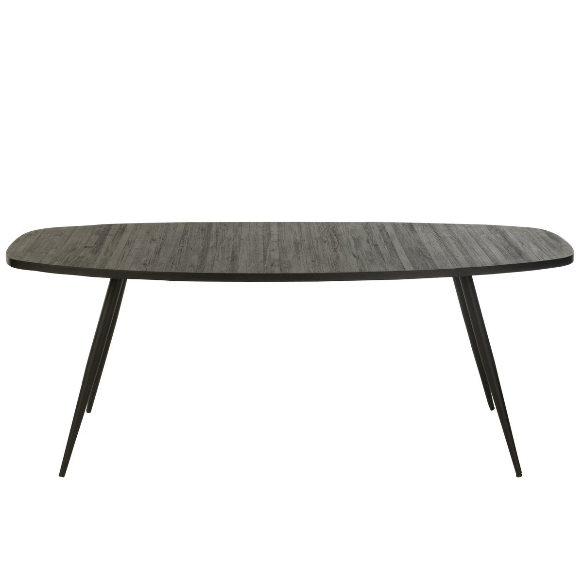 J-Line - Ovalen eettafel 'Teak' (Zwart)