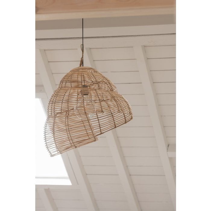 J-Line - Hangende lamp 'Slak' (Bamboe, Naturel)