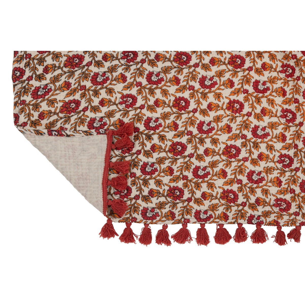 J-Line - Plaid 'Bloemen' (Rood)