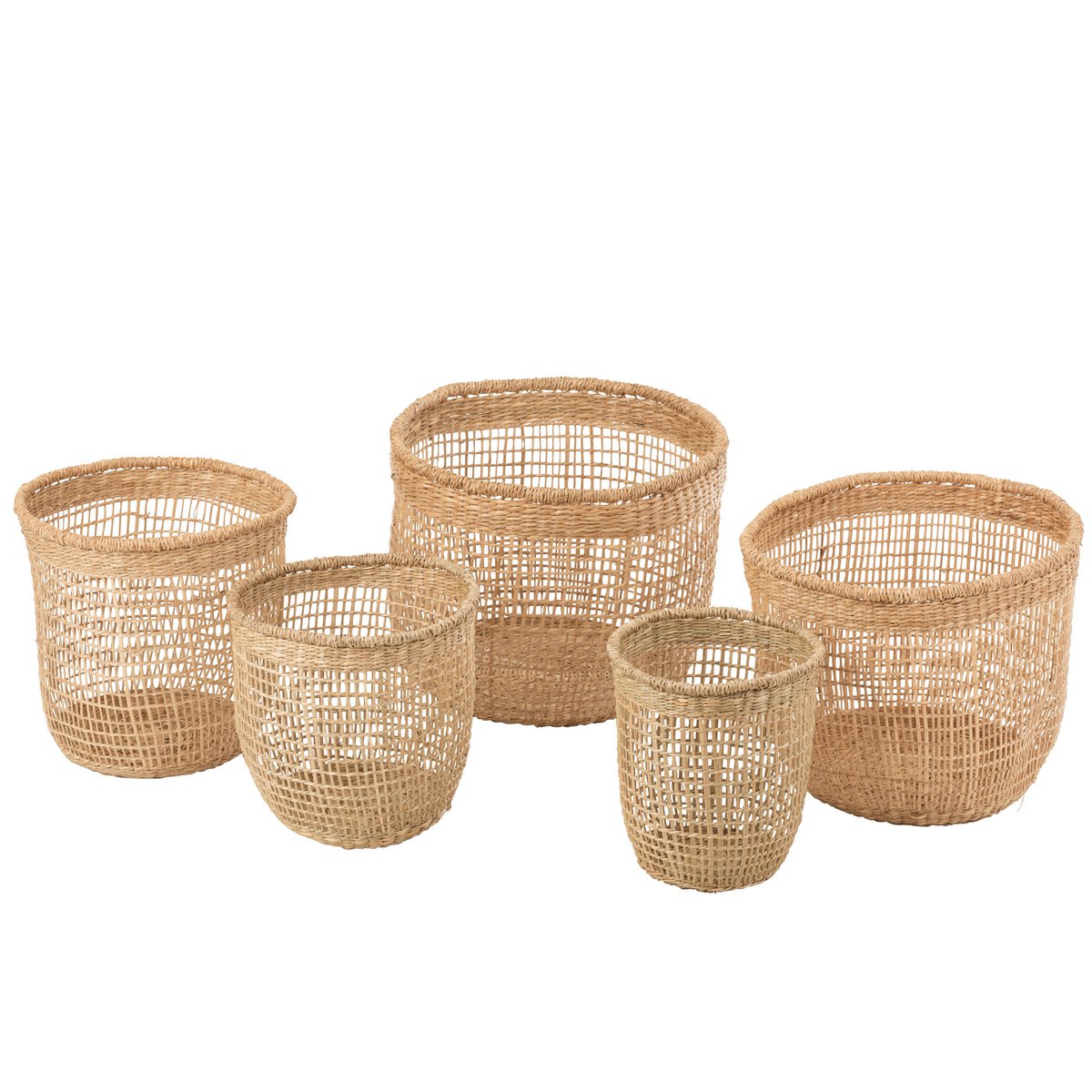 J-Line - Mand 'Oasis' (Set van 5, Naturel)