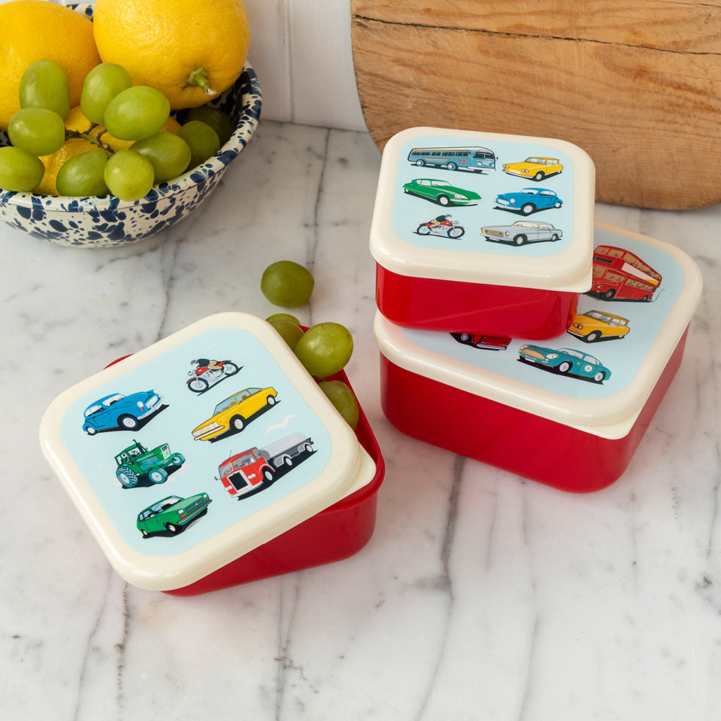 Rex London - Kinderlunchtrommel 'Road Trip' (Set van 3)